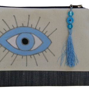 blue evil eye purse