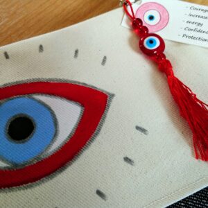 red evil eye zip pouch